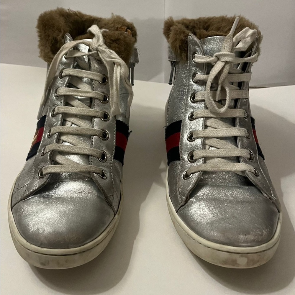 Antique silver Gucci sneakers
